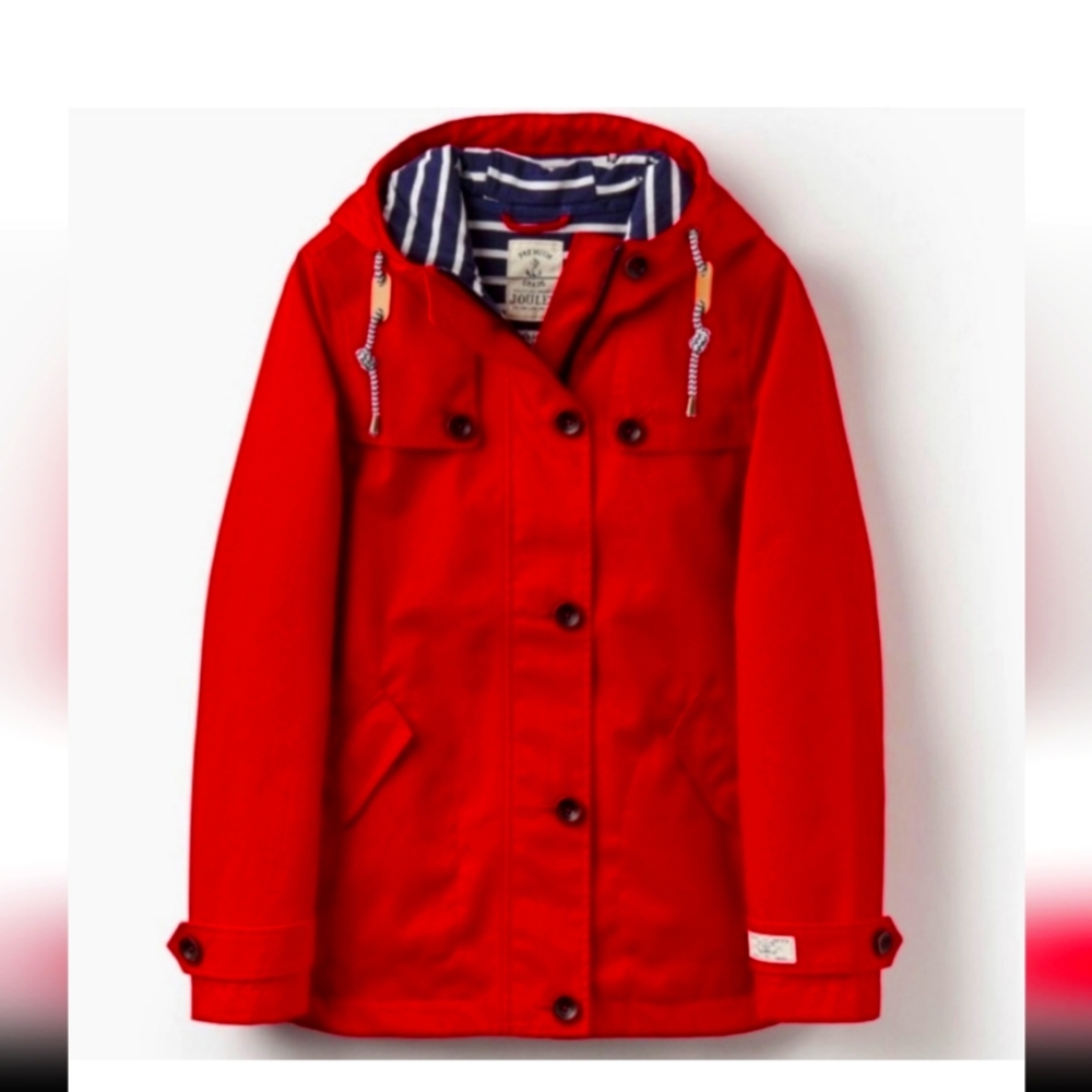 Women's Joules Coast Raincoat Red 12 Large